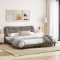 vidaXL Bettgestell mit LED Taupe 180x200 cm Stoff vidaXL Bettgestell mit LED Taupe 180x200 cm Stoff