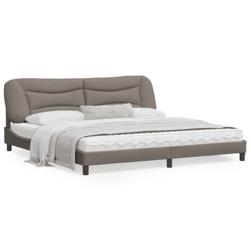 vidaXL Bettgestell mit LED Taupe 200x200 cm Stoff vidaXL Bettgestell mit LED Taupe 200x200 cm Stoff