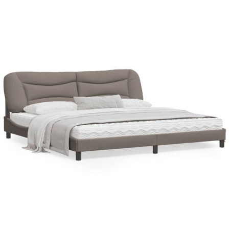 vidaXL Bettgestell mit LED Taupe 200x200 cm Stoff