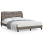 vidaXL Bettgestell mit LED Taupe 140x200 cm Stoff vidaXL Bettgestell mit LED Taupe 140x200 cm Stoff