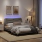 vidaXL Bettgestell mit LED Taupe 140x200 cm Stoff vidaXL Bettgestell mit LED Taupe 140x200 cm Stoff