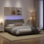 vidaXL Bettgestell mit LED Taupe 160x200 cm Stoff vidaXL Bettgestell mit LED Taupe 160x200 cm Stoff