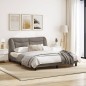 vidaXL Bettgestell mit LED Taupe 160x200 cm Stoff vidaXL Bettgestell mit LED Taupe 160x200 cm Stoff