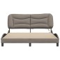 vidaXL Bettgestell mit LED Taupe 160x200 cm Stoff vidaXL Bettgestell mit LED Taupe 160x200 cm Stoff