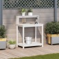 vidaXL Pflanztisch mit Ablagen Weiß 82,5x50x109,5 cm Massivholz Kiefer vidaXL Pflanztisch mit Ablagen Weiß 82,5x50x109,5 cm Massivholz Kiefer