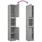 vidaXL 3-tlg. Badmöbel-Set Grau Sonoma Holzwerkstoff vidaXL 3-tlg. Badmöbel-Set Grau Sonoma Holzwerkstoff