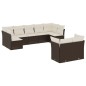 vidaXL 9-tlg. Garten-Sofagarnitur mit Kissen Braun Poly Rattan vidaXL 9-tlg. Garten-Sofagarnitur mit Kissen Braun Poly Rattan