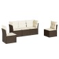 vidaXL 5-tlg. Garten-Sofagarnitur mit Kissen Braun Poly Rattan vidaXL 5-tlg. Garten-Sofagarnitur mit Kissen Braun Poly Rattan