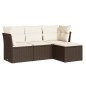 vidaXL 4-tlg. Garten-Sofagarnitur mit Kissen Braun Poly Rattan vidaXL 4-tlg. Garten-Sofagarnitur mit Kissen Braun Poly Rattan