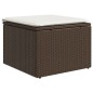 vidaXL Gartenhocker mit Kissen Braun 55x55x37 cm Poly Rattan vidaXL Gartenhocker mit Kissen Braun 55x55x37 cm Poly Rattan