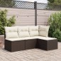 vidaXL Gartenhocker mit Kissen Braun 55x55x37 cm Poly Rattan vidaXL Gartenhocker mit Kissen Braun 55x55x37 cm Poly Rattan
