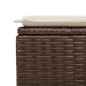 vidaXL Gartenhocker mit Kissen Braun 55x55x37 cm Poly Rattan vidaXL Gartenhocker mit Kissen Braun 55x55x37 cm Poly Rattan