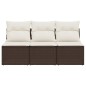 vidaXL Gartensofa mit Kissen 3-Sitzer Braun Poly Rattan vidaXL Gartensofa mit Kissen 3-Sitzer Braun Poly Rattan