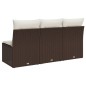 vidaXL Gartensofa mit Kissen 3-Sitzer Braun Poly Rattan vidaXL Gartensofa mit Kissen 3-Sitzer Braun Poly Rattan