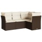 vidaXL 4-tlg. Garten-Sofagarnitur mit Kissen Braun Poly Rattan vidaXL 4-tlg. Garten-Sofagarnitur mit Kissen Braun Poly Rattan