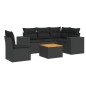 vidaXL 6-tlg. Garten-Sofagarnitur mit Kissen Schwarz Poly Rattan vidaXL 6-tlg. Garten-Sofagarnitur mit Kissen Schwarz Poly Rattan