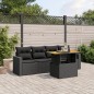 vidaXL 5-tlg. Garten-Sofagarnitur mit Kissen Schwarz Poly Rattan vidaXL 5-tlg. Garten-Sofagarnitur mit Kissen Schwarz Poly Rattan