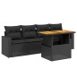 vidaXL 5-tlg. Garten-Sofagarnitur mit Kissen Schwarz Poly Rattan vidaXL 5-tlg. Garten-Sofagarnitur mit Kissen Schwarz Poly Rattan