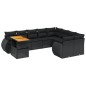 vidaXL 10-tlg. Garten-Sofagarnitur mit Kissen Schwarz Poly Rattan vidaXL 10-tlg. Garten-Sofagarnitur mit Kissen Schwarz Poly Rattan