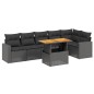 vidaXL 7-tlg. Garten-Sofagarnitur mit Kissen Schwarz Poly Rattan vidaXL 7-tlg. Garten-Sofagarnitur mit Kissen Schwarz Poly Rattan