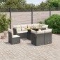 vidaXL 9-tlg. Garten-Sofagarnitur mit Kissen Schwarz Poly Rattan vidaXL 9-tlg. Garten-Sofagarnitur mit Kissen Schwarz Poly Rattan