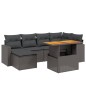vidaXL 7-tlg. Garten-Sofagarnitur mit Kissen Schwarz Poly Rattan vidaXL 7-tlg. Garten-Sofagarnitur mit Kissen Schwarz Poly Rattan