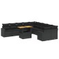 vidaXL 11-tlg. Garten-Sofagarnitur mit Kissen Schwarz Poly Rattan vidaXL 11-tlg. Garten-Sofagarnitur mit Kissen Schwarz Poly Rattan