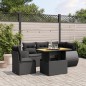 vidaXL 6-tlg. Garten-Sofagarnitur mit Kissen Schwarz Poly Rattan vidaXL 6-tlg. Garten-Sofagarnitur mit Kissen Schwarz Poly Rattan