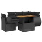 vidaXL 6-tlg. Garten-Sofagarnitur mit Kissen Schwarz Poly Rattan vidaXL 6-tlg. Garten-Sofagarnitur mit Kissen Schwarz Poly Rattan