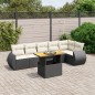 vidaXL 7-tlg. Garten-Sofagarnitur mit Kissen Schwarz Poly Rattan vidaXL 7-tlg. Garten-Sofagarnitur mit Kissen Schwarz Poly Rattan