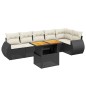 vidaXL 7-tlg. Garten-Sofagarnitur mit Kissen Schwarz Poly Rattan vidaXL 7-tlg. Garten-Sofagarnitur mit Kissen Schwarz Poly Rattan