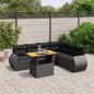 vidaXL 7-tlg. Garten-Sofagarnitur mit Kissen Schwarz Poly Rattan vidaXL 7-tlg. Garten-Sofagarnitur mit Kissen Schwarz Poly Rattan