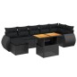 vidaXL 8-tlg. Garten-Sofagarnitur mit Kissen Schwarz Poly Rattan vidaXL 8-tlg. Garten-Sofagarnitur mit Kissen Schwarz Poly Rattan