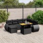 vidaXL 8-tlg. Garten-Sofagarnitur mit Kissen Schwarz Poly Rattan vidaXL 8-tlg. Garten-Sofagarnitur mit Kissen Schwarz Poly Rattan