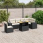 vidaXL 7-tlg. Garten-Sofagarnitur mit Kissen Schwarz Poly Rattan vidaXL 7-tlg. Garten-Sofagarnitur mit Kissen Schwarz Poly Rattan