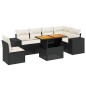 vidaXL 7-tlg. Garten-Sofagarnitur mit Kissen Schwarz Poly Rattan vidaXL 7-tlg. Garten-Sofagarnitur mit Kissen Schwarz Poly Rattan