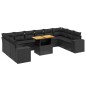 vidaXL 11-tlg. Garten-Sofagarnitur mit Kissen Schwarz Poly Rattan vidaXL 11-tlg. Garten-Sofagarnitur mit Kissen Schwarz Poly Rattan