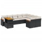 vidaXL 10-tlg. Garten-Sofagarnitur mit Kissen Schwarz Poly Rattan vidaXL 10-tlg. Garten-Sofagarnitur mit Kissen Schwarz Poly Rattan
