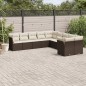 vidaXL 10-tlg. Garten-Sofagarnitur mit Kissen Braun Poly Rattan vidaXL 10-tlg. Garten-Sofagarnitur mit Kissen Braun Poly Rattan