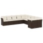vidaXL 10-tlg. Garten-Sofagarnitur mit Kissen Braun Poly Rattan vidaXL 10-tlg. Garten-Sofagarnitur mit Kissen Braun Poly Rattan