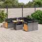 vidaXL 9-tlg. Garten-Sofagarnitur mit Kissen Schwarz Poly Rattan vidaXL 9-tlg. Garten-Sofagarnitur mit Kissen Schwarz Poly Rattan