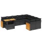 vidaXL 10-tlg. Garten-Sofagarnitur mit Kissen Schwarz Poly Rattan vidaXL 10-tlg. Garten-Sofagarnitur mit Kissen Schwarz Poly Rattan