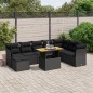 vidaXL 9-tlg. Garten-Sofagarnitur mit Kissen Schwarz Poly Rattan vidaXL 9-tlg. Garten-Sofagarnitur mit Kissen Schwarz Poly Rattan