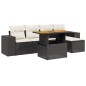 vidaXL 6-tlg. Garten-Sofagarnitur mit Kissen Schwarz Poly Rattan vidaXL 6-tlg. Garten-Sofagarnitur mit Kissen Schwarz Poly Rattan