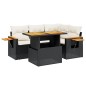 vidaXL 5-tlg. Garten-Sofagarnitur mit Kissen Schwarz Poly Rattan vidaXL 5-tlg. Garten-Sofagarnitur mit Kissen Schwarz Poly Rattan