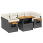 vidaXL 7-tlg. Garten-Sofagarnitur mit Kissen Schwarz Poly Rattan vidaXL 7-tlg. Garten-Sofagarnitur mit Kissen Schwarz Poly Rattan