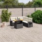 vidaXL 6-tlg. Garten-Sofagarnitur mit Kissen Schwarz Poly Rattan vidaXL 6-tlg. Garten-Sofagarnitur mit Kissen Schwarz Poly Rattan
