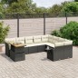 vidaXL 10-tlg. Garten-Sofagarnitur mit Kissen Schwarz Poly Rattan vidaXL 10-tlg. Garten-Sofagarnitur mit Kissen Schwarz Poly Rattan