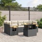 vidaXL 7-tlg. Garten-Sofagarnitur mit Kissen Schwarz Poly Rattan vidaXL 7-tlg. Garten-Sofagarnitur mit Kissen Schwarz Poly Rattan