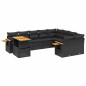 vidaXL 10-tlg. Garten-Sofagarnitur mit Kissen Schwarz Poly Rattan vidaXL 10-tlg. Garten-Sofagarnitur mit Kissen Schwarz Poly Rattan